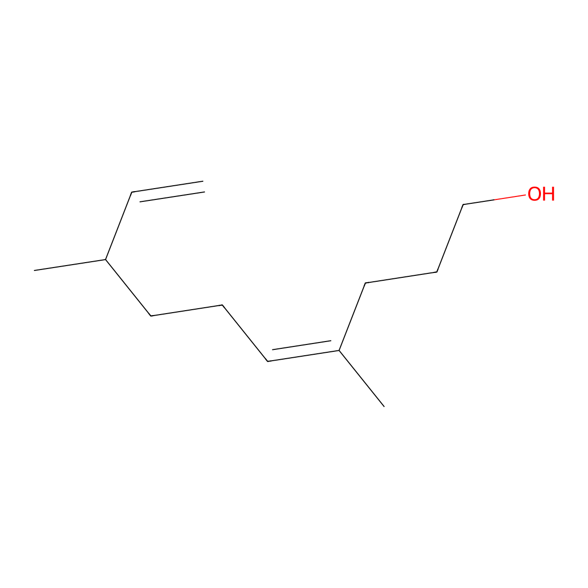 4,9-Decadien-1-ol, 4,8-dimethyl- molecular structure, CAS 72928-27-9