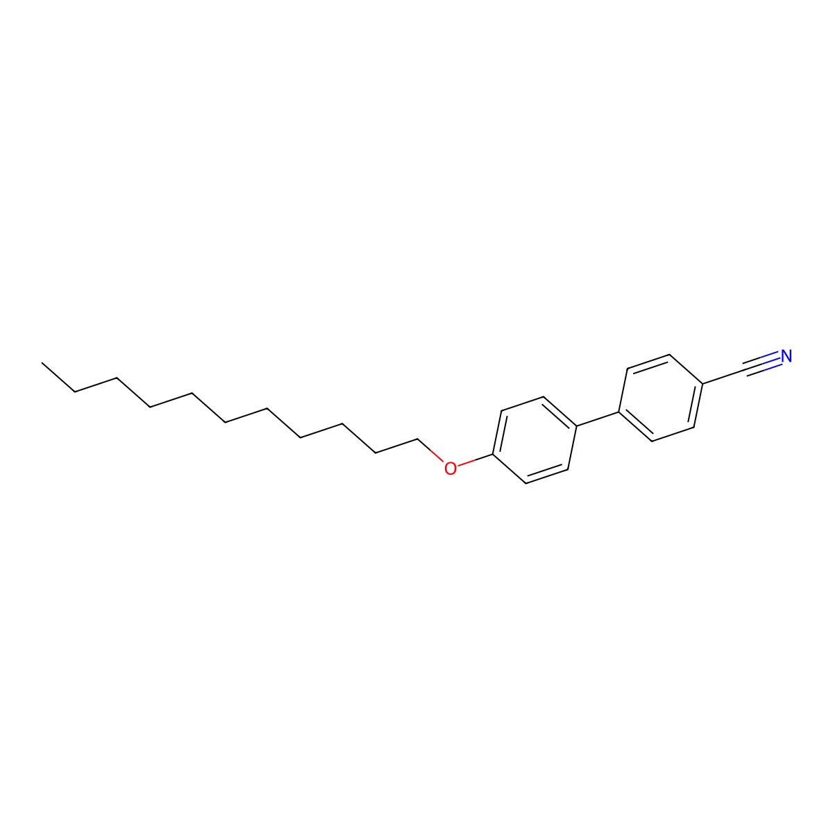 (1,1'-Biphenyl)-4-carbonitrile, 4'-(undecyloxy)- molecular structure, CAS 72928-29-1