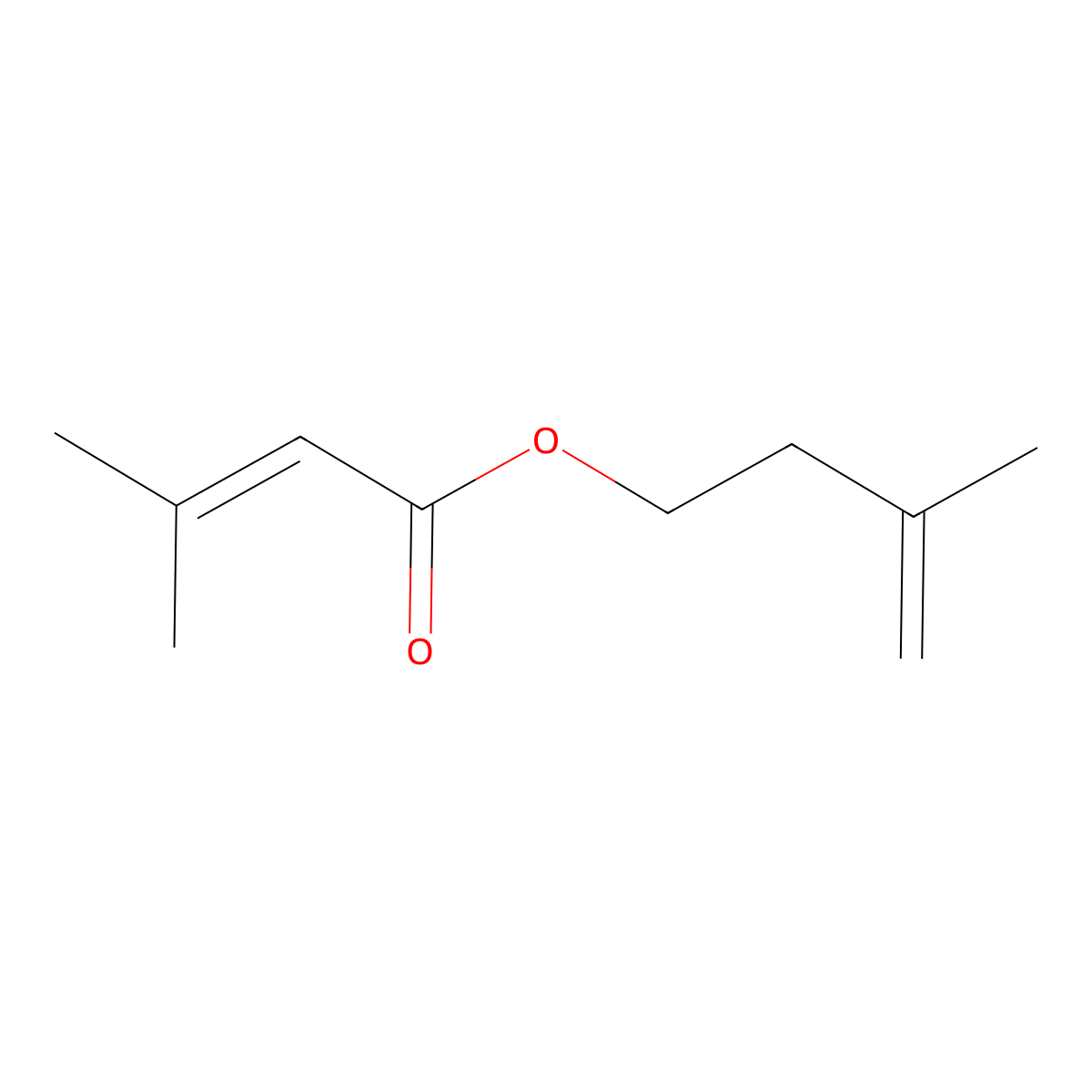 2-Butenoic acid, 3-methyl-, 3-methyl-3-buten-1-yl ester molecular structure, CAS 72928-35-9