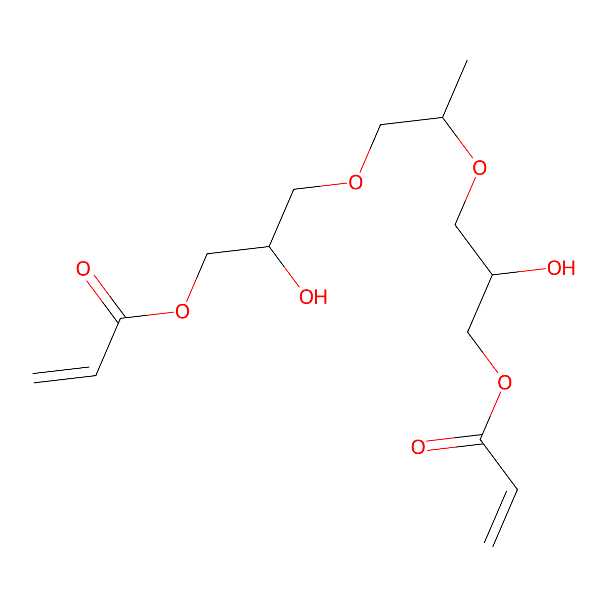 2-Propenoic acid, 1,1'-((1-methyl-1,2-ethanediyl)bis(oxy(2-hydroxy-3,1-propanediyl))) ester molecular structure, CAS 72928-42-8