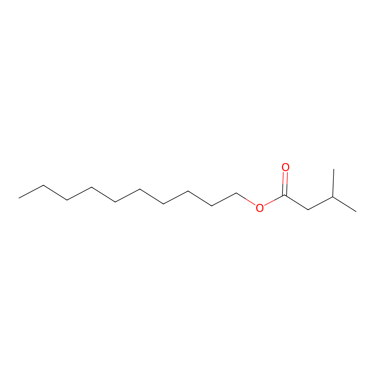 Butanoic acid, 3-methyl-, decyl ester molecular structure, CAS 72928-48-4