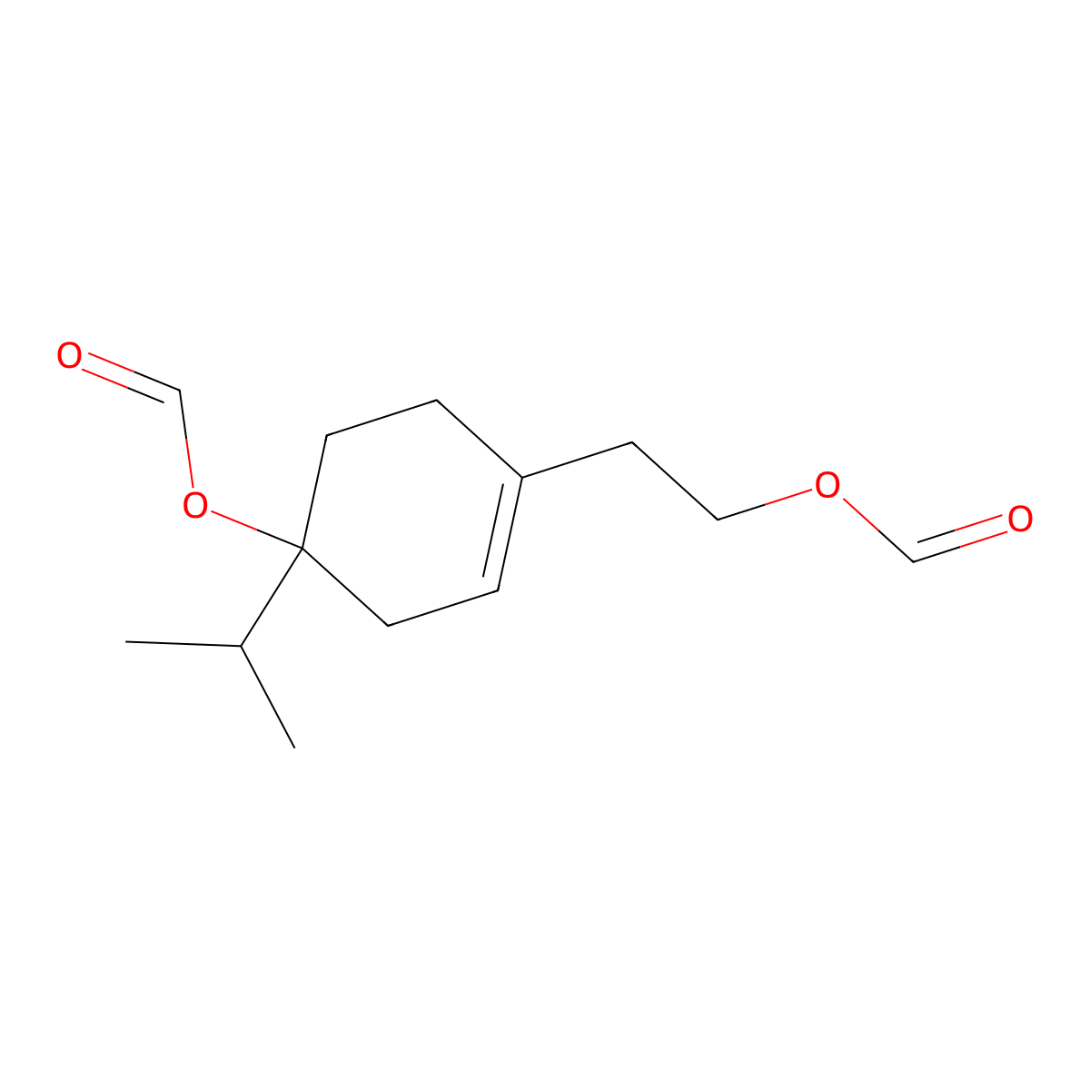 1-Cyclohexene-1-ethanol, 4-(formyloxy)-4-(1-methylethyl)-, 1-formate molecular structure, CAS 72928-49-5
