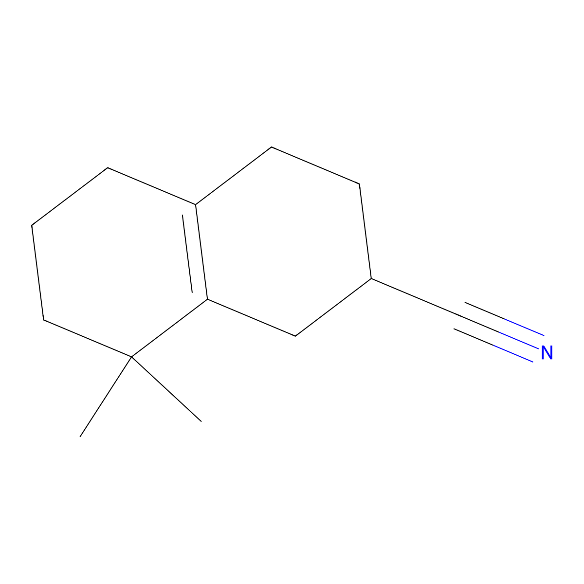 1,2,3,4,5,6,7,8-Octahydro-8,8-dimethyl-2-naphthalenecarbonitrile molecular structure, CAS 72928-51-9