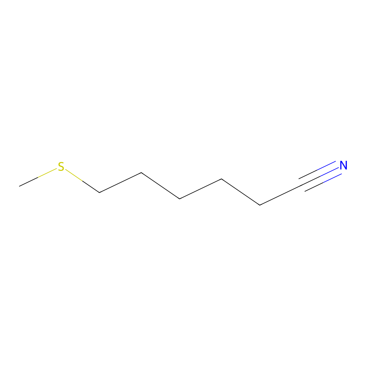 Hexanenitrile, 6-(methylthio)- molecular structure, CAS 72931-29-4