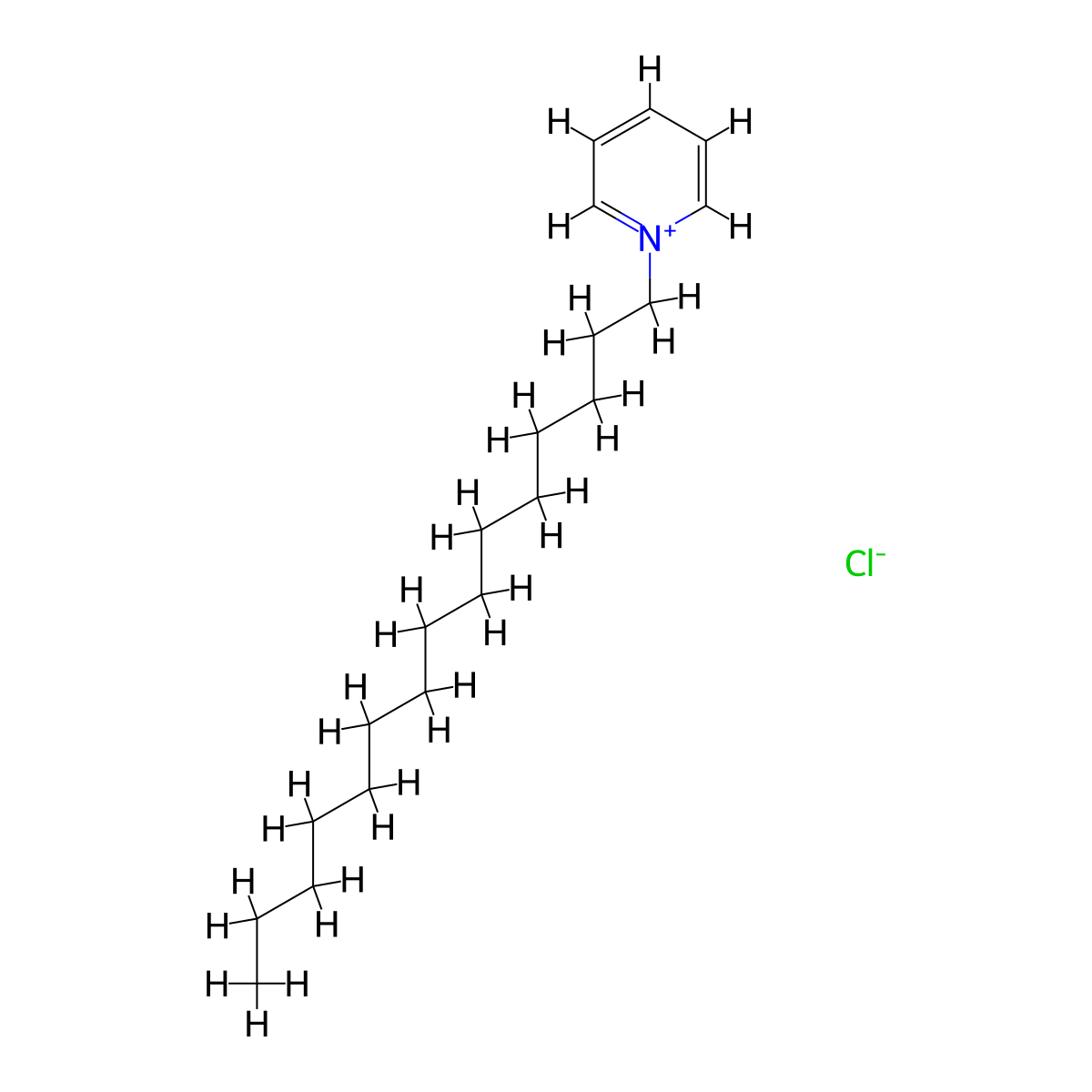 Pyridinium, 1-pentadecyl-, chloride molecular structure, CAS 72931-53-4