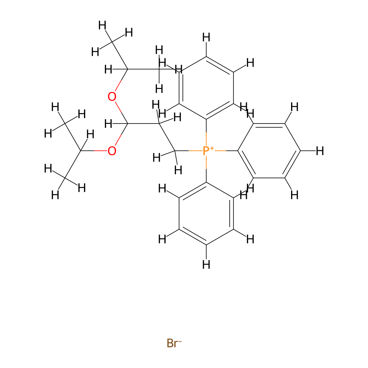 3,3-Diisopropoxypropyl(triphenyl)phosphonium bromide molecular structure, CAS 72931-54-5