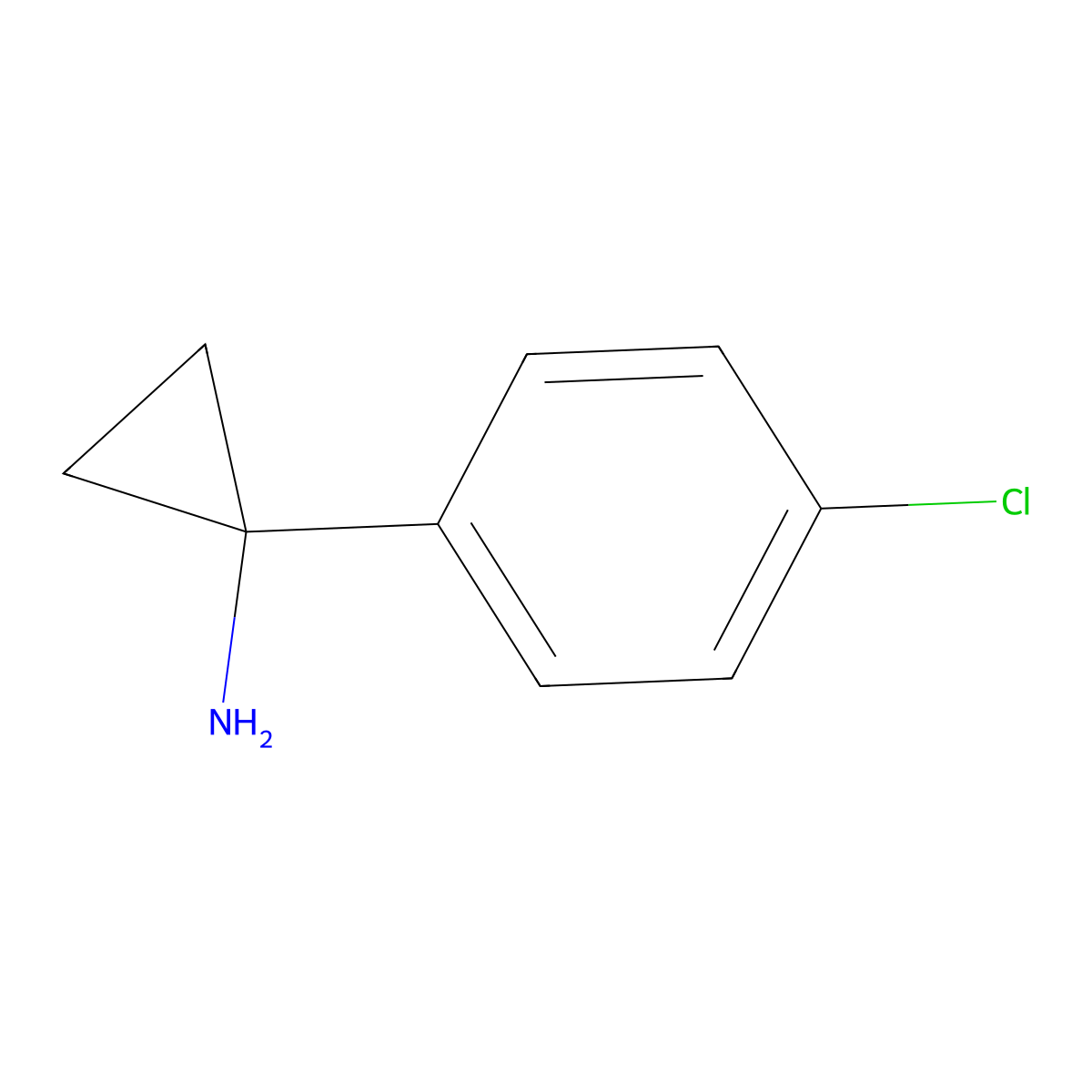 1-(4-Chlorophenyl)cyclopropanamine molecular structure, CAS 72934-36-2