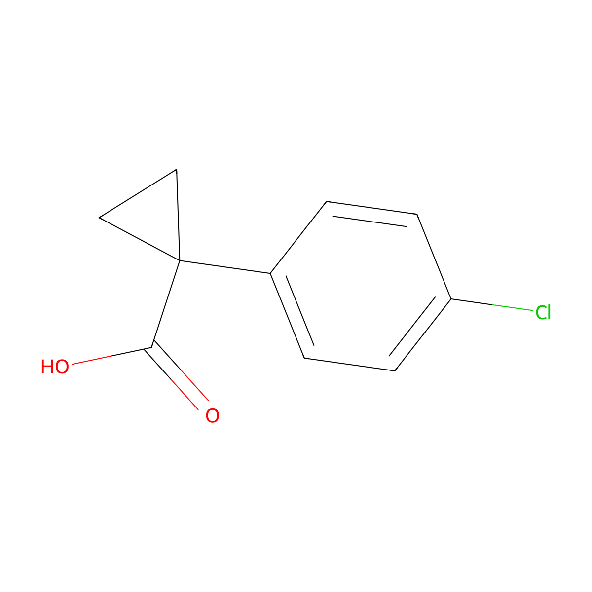 1-(p-Chlorophenyl)cyclopropanecarboxylic acid molecular structure, CAS 72934-37-3