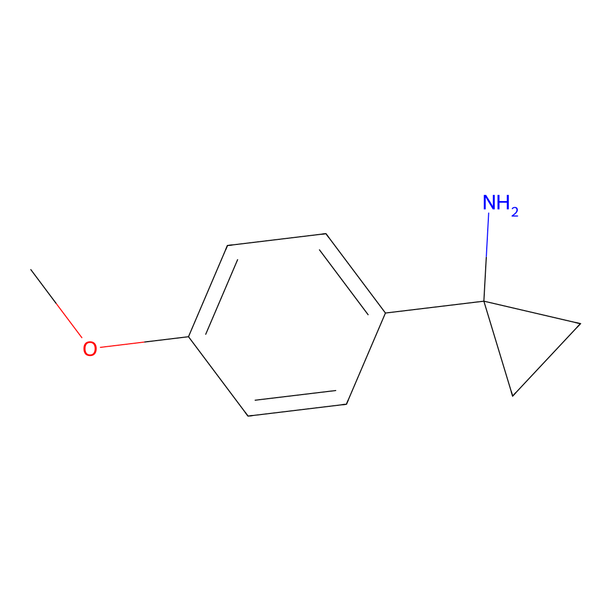 1-(4-Methoxyphenyl)cyclopropan-1-amine molecular structure, CAS 72934-40-8