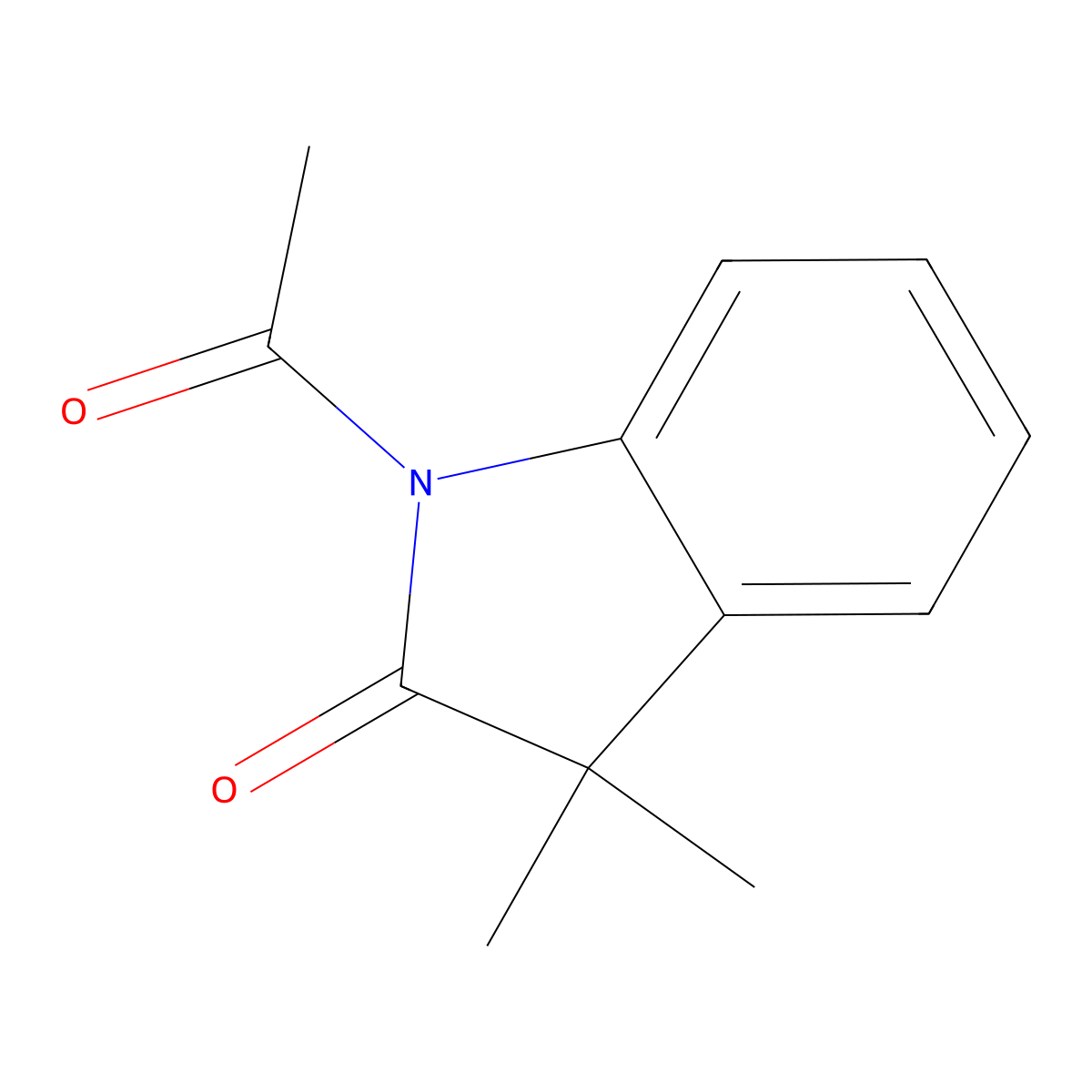 1-Acetyl-3,3-dimethyl-1,3-dihydro-indol-2-one molecular structure, CAS 72934-84-0