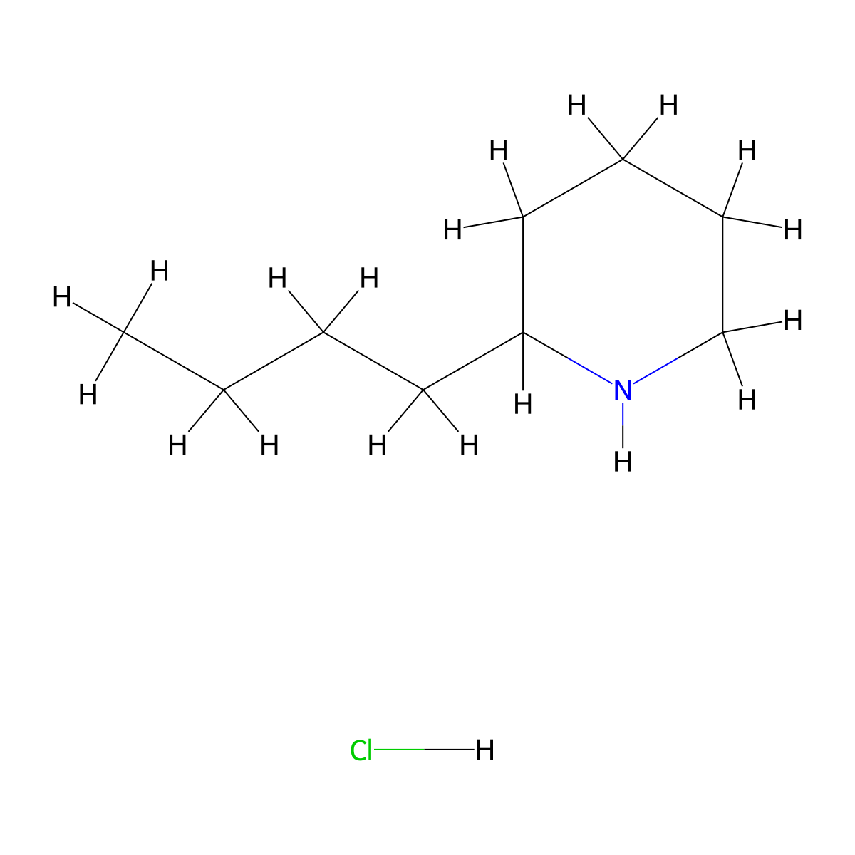 2-Butylpiperidine hydrochloride molecular structure, CAS 72939-23-2