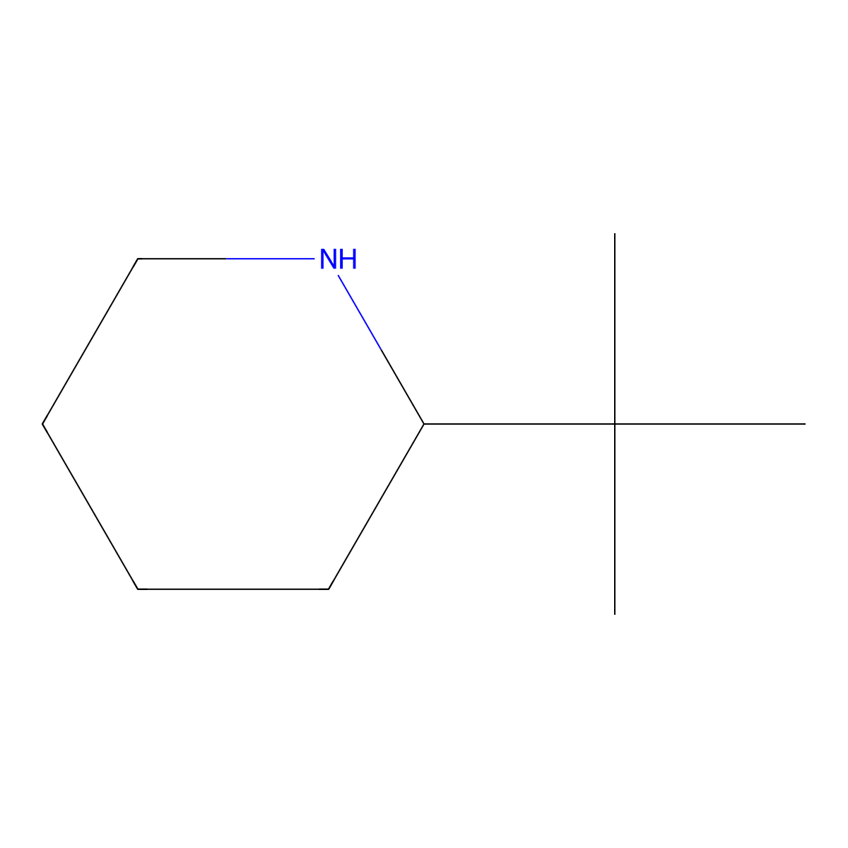 2-(Tert-butyl)piperidine molecular structure, CAS 72939-24-3
