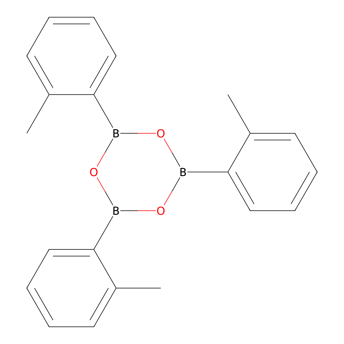 2,4,6-Tris(2-methylphenyl)-1,3,5,2,4,6-trioxatriborinane molecular structure, CAS 7294-50-0