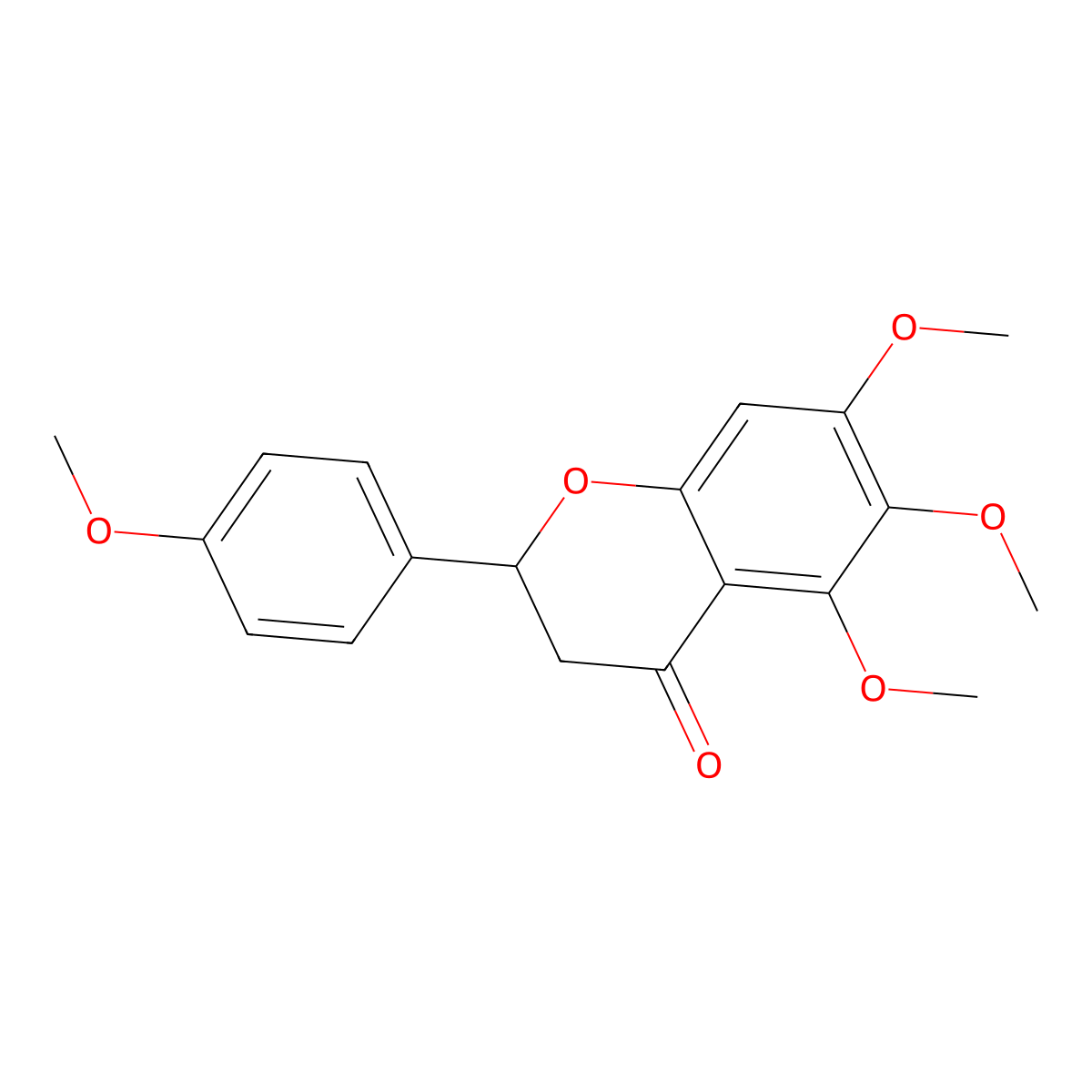 2,3-Dihydro-5,6,7-trimethoxy-2-(4-methoxyphenyl)-4H-1-benzopyran-4-one molecular structure, CAS 72943-90-9