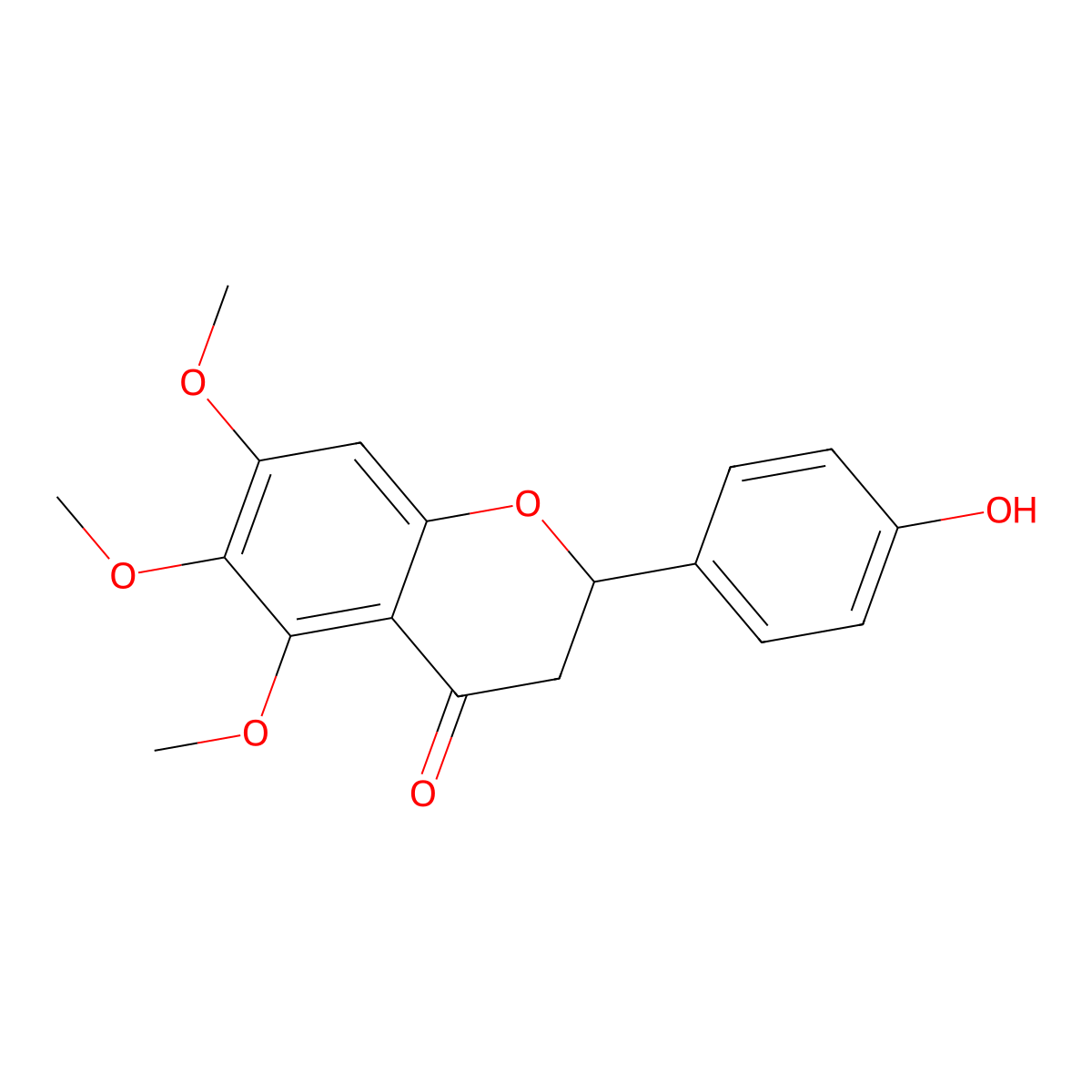4'-Hydroxy-5,6,7-trimethoxyflavanone molecular structure, CAS 72943-91-0