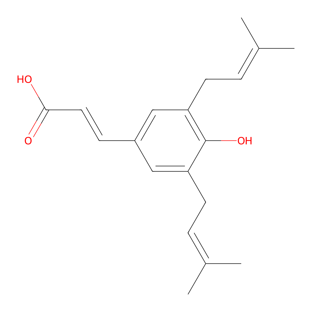 Artepillin C molecular structure, CAS 72944-19-5