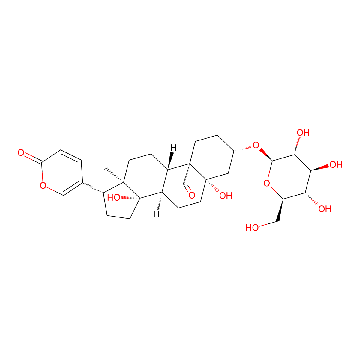 5Beta,14Beta-Dihydroxy-19-Oxo-3Beta-((Beta-D-Glucopyranosyl)Oxy))Bufa-20,22-Dienolide molecular structure, CAS 72947-90-1