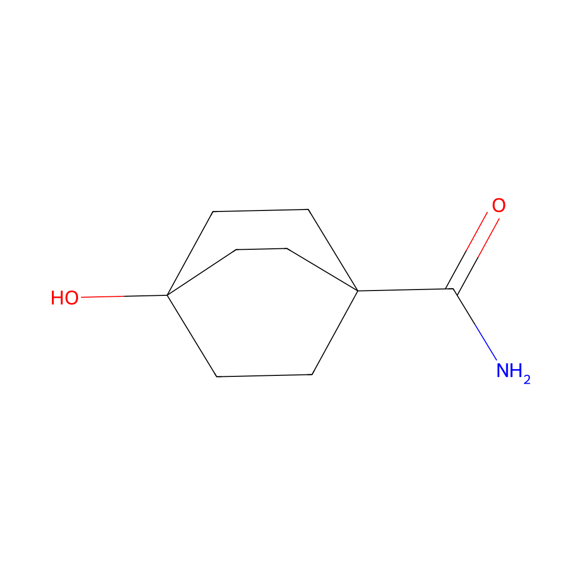 4-Hydroxybicyclo[2.2.2]octane-1-carboxamide molecular structure, CAS 72948-84-6
