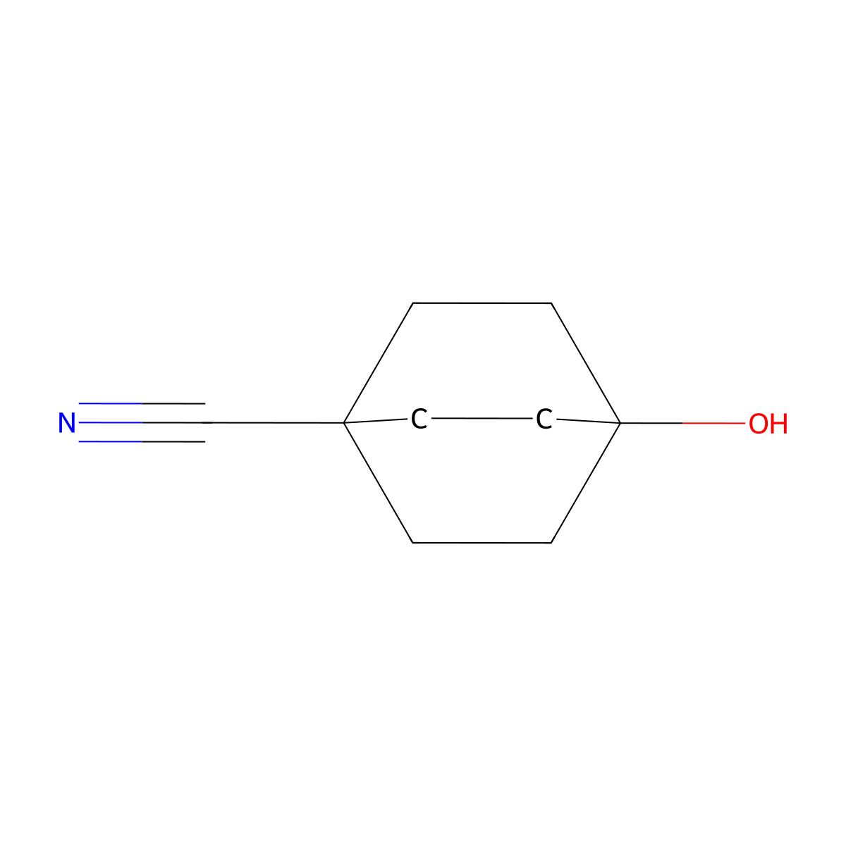 4-Hydroxybicyclo[2.2.2]octane-1-carbonitrile molecular structure, CAS 72948-86-8