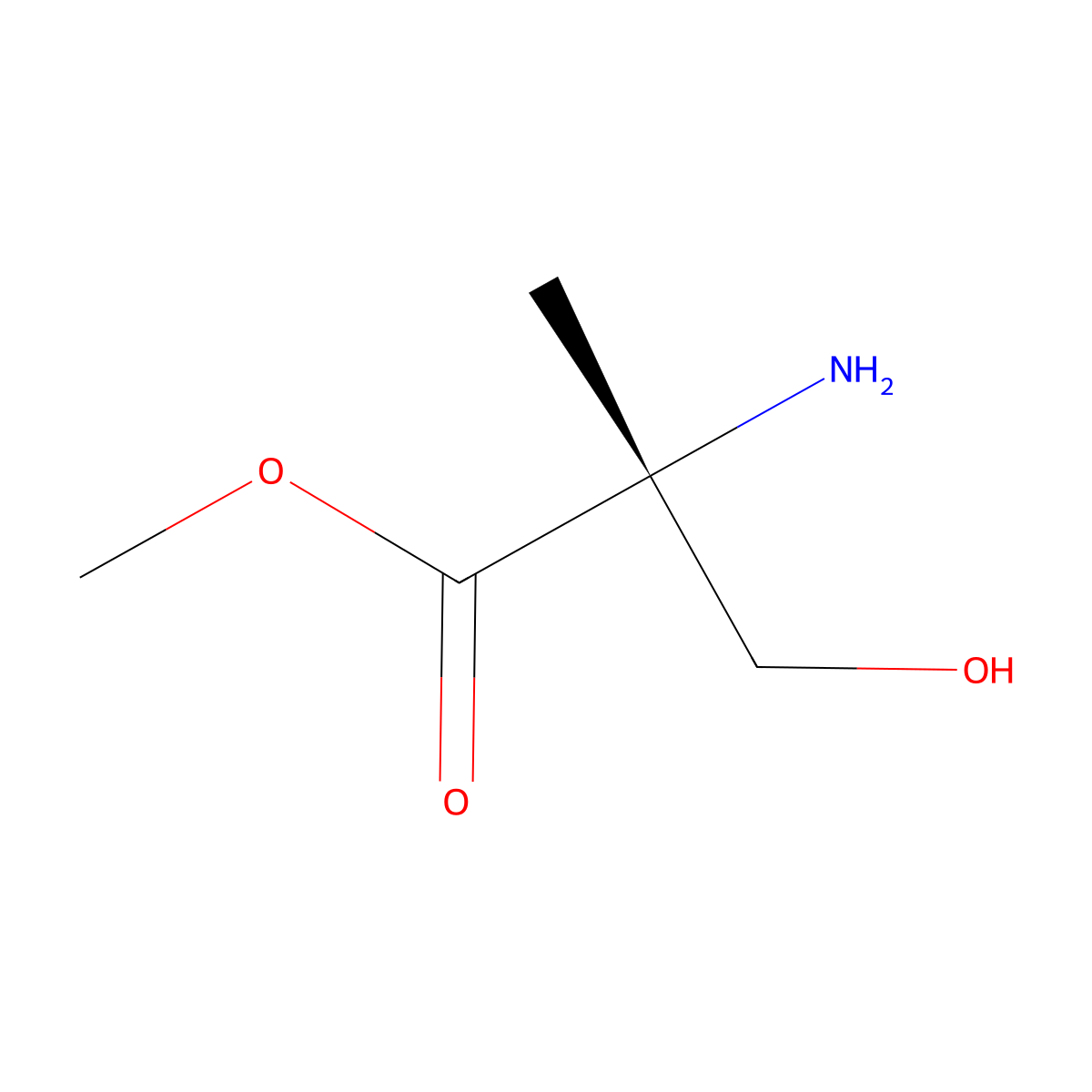 (R)-Methyl 2-amino-3-hydroxy-2-methylpropanoate molecular structure, CAS 72953-37-8