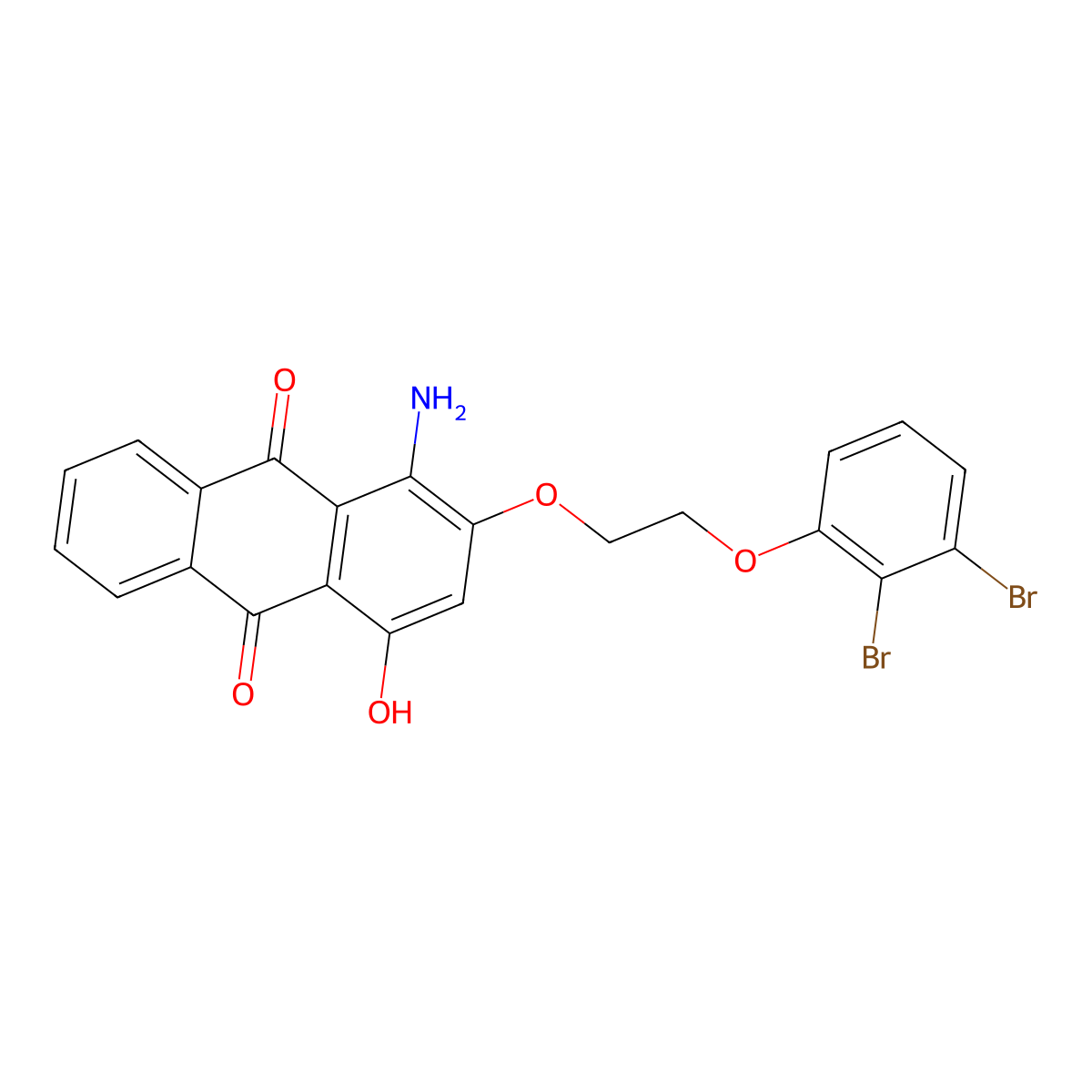 9,10-Anthracenedione, 1-amino-2-(2-(dibromophenoxy)ethoxy)-4-hydroxy- molecular structure, CAS 72953-51-6