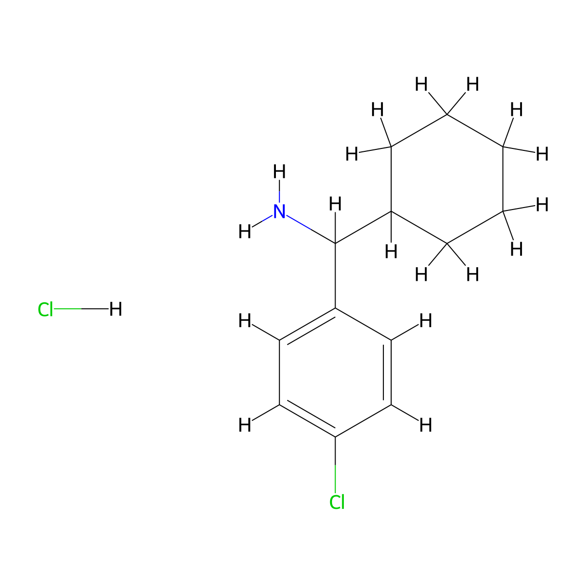 1-(4-Chlorophenyl)-1-cyclohexylmethanamine hydrochloride molecular structure, CAS 72954-92-8