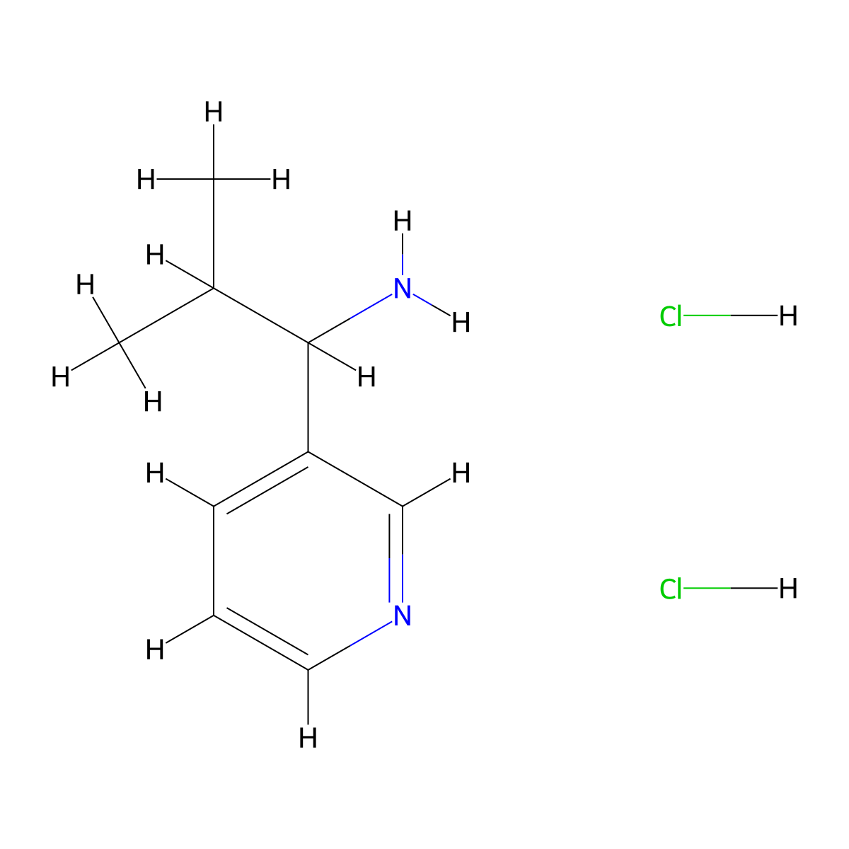 [2-Methyl-1-(3-pyridinyl)propyl]amine dihydrochloride molecular structure, CAS 72954-99-5