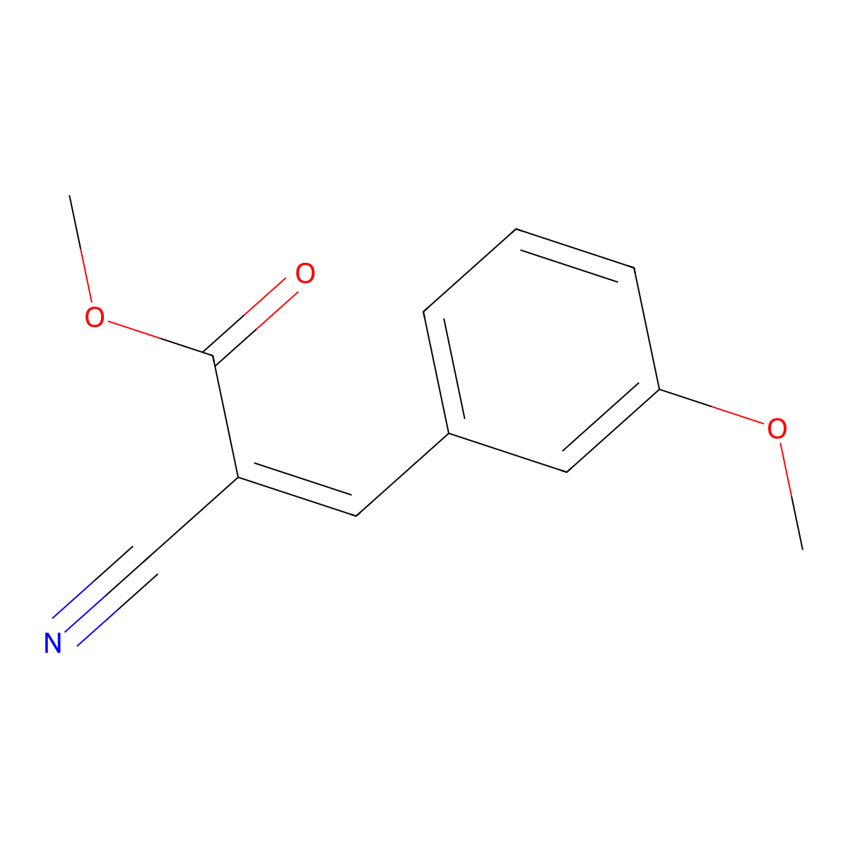 2-Propenoic acid, 2-cyano-3-(3-methoxyphenyl)-, methyl ester molecular structure, CAS 72955-40-9