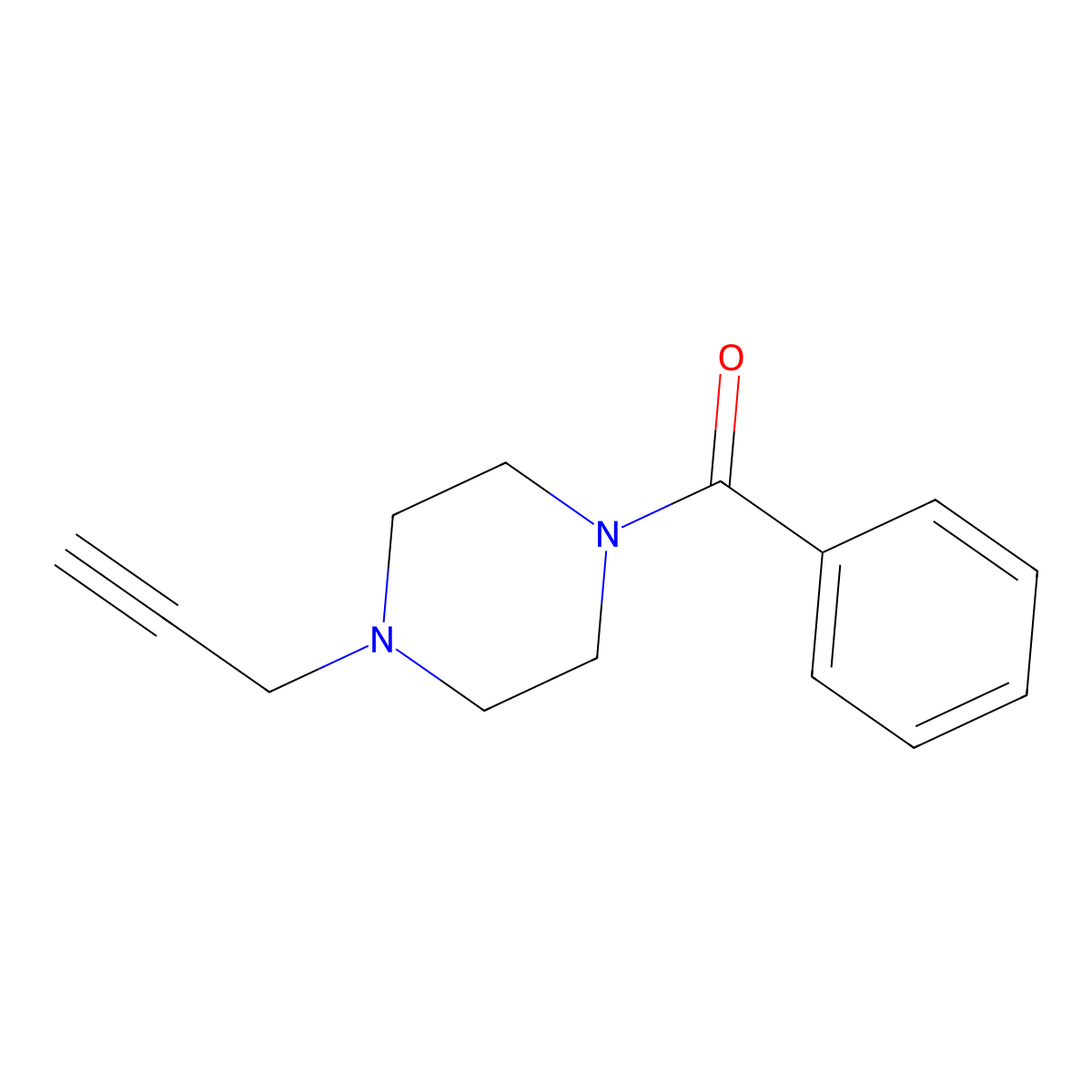 Phenyl(4-(prop-2-yn-1-yl)piperazin-1-yl)methanone molecular structure, CAS 72955-72-7