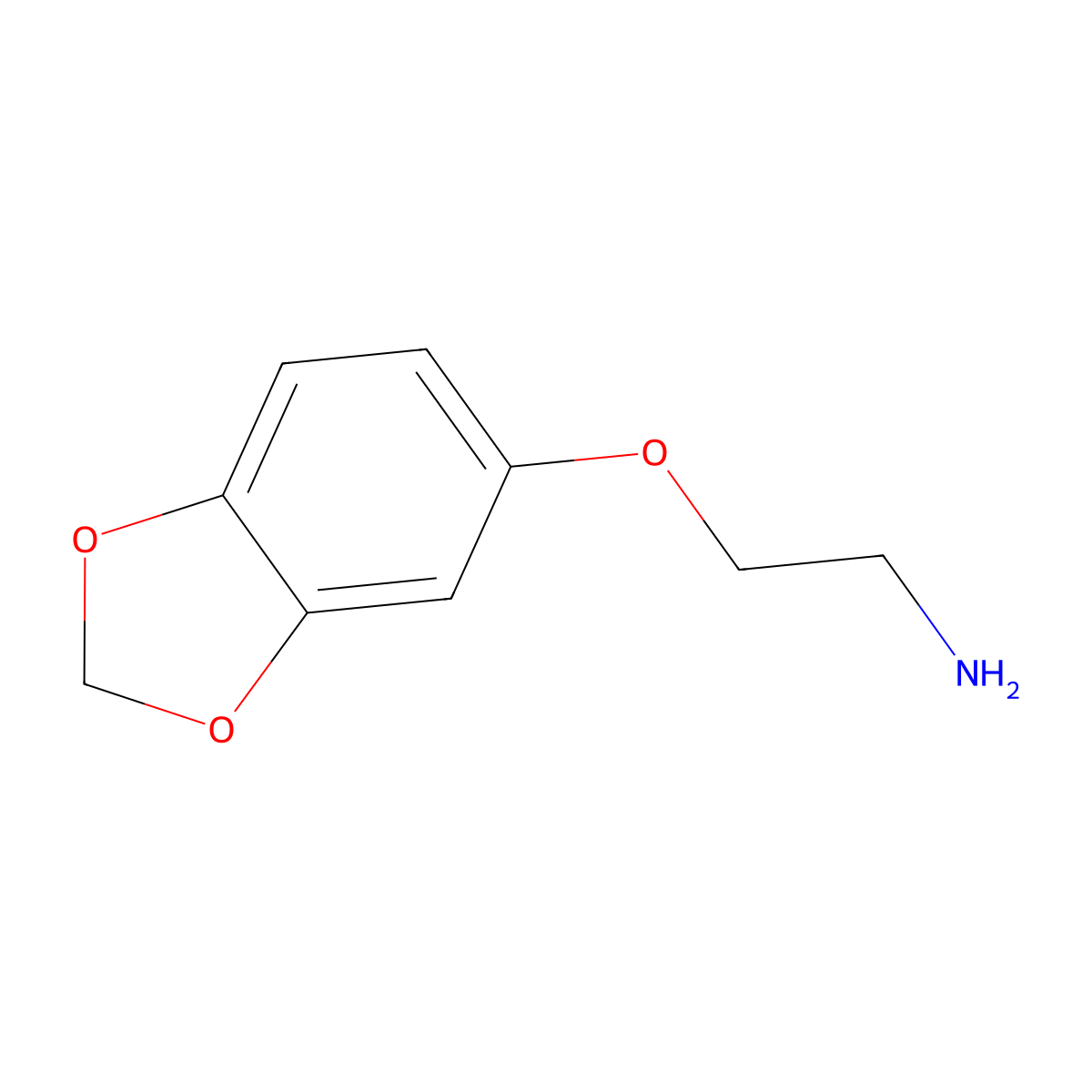 5-(2-aminoethoxy)-2H-1,3-benzodioxole molecular structure, CAS 72955-85-2