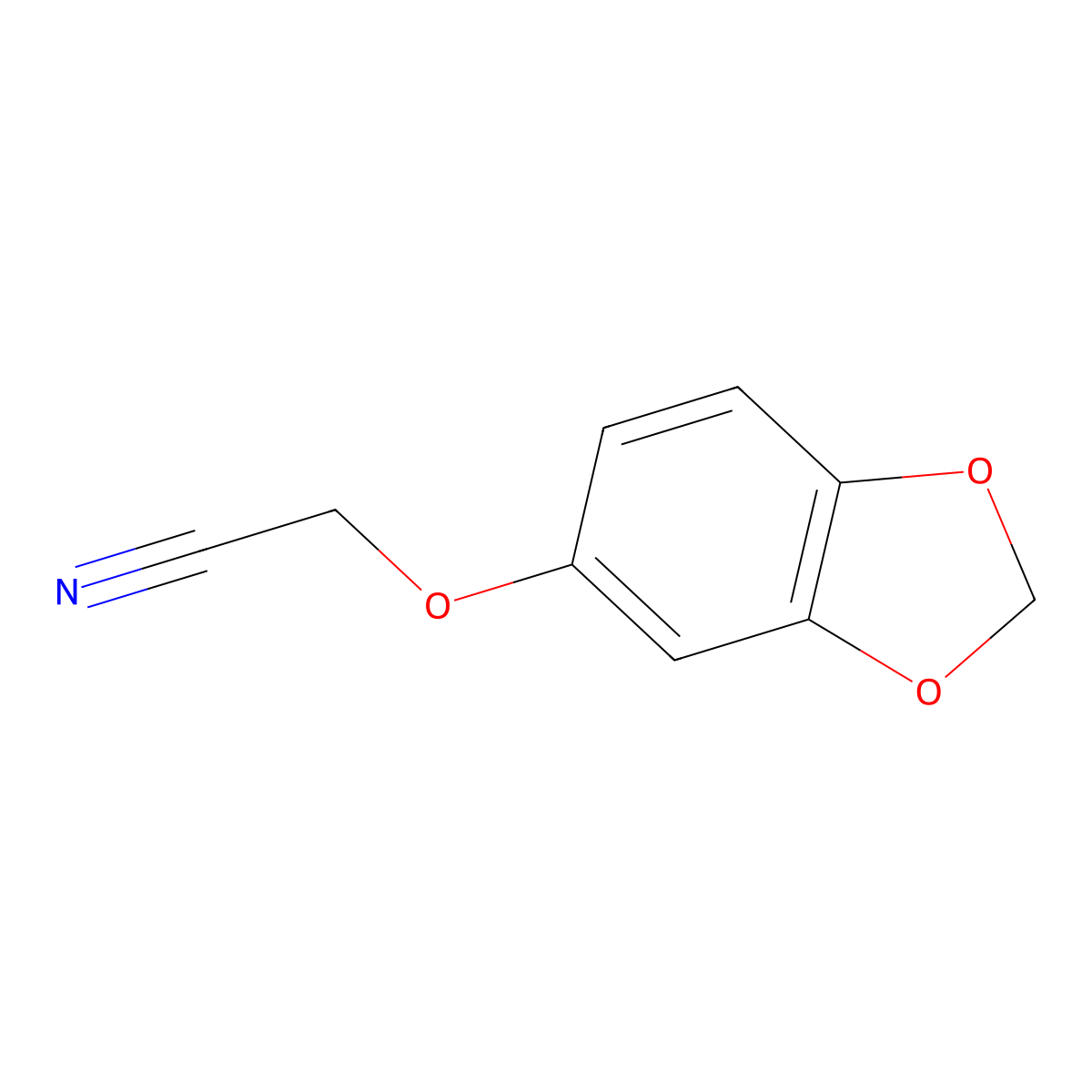 1,3-Benzodioxol-5-yloxy acetonitrile molecular structure, CAS 72955-89-6