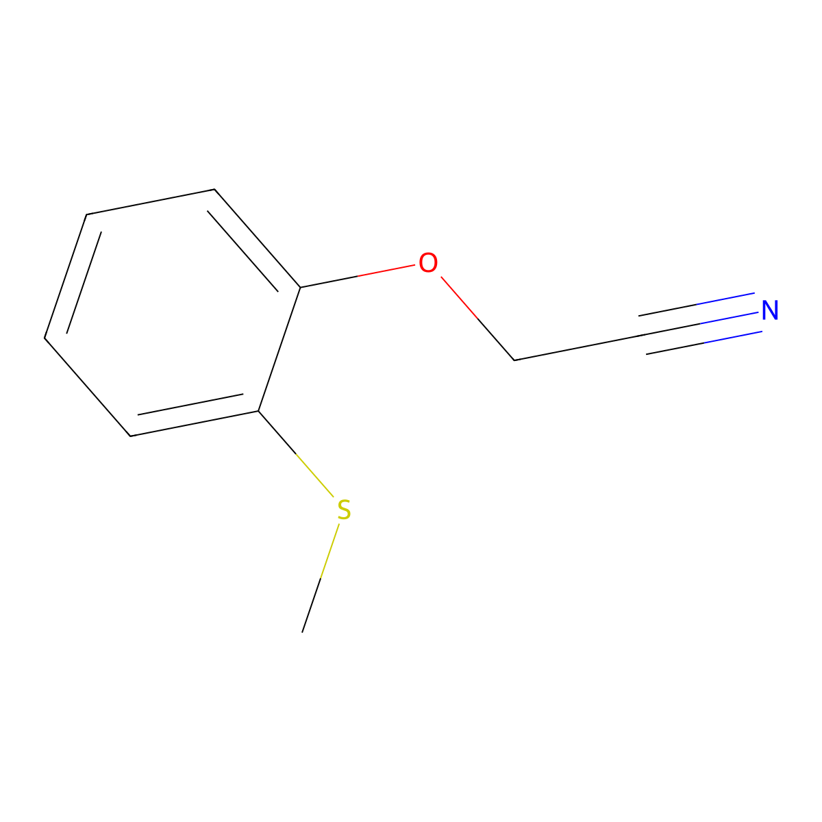 2-Methylthiophenoxyacetonitrile molecular structure, CAS 72955-90-9