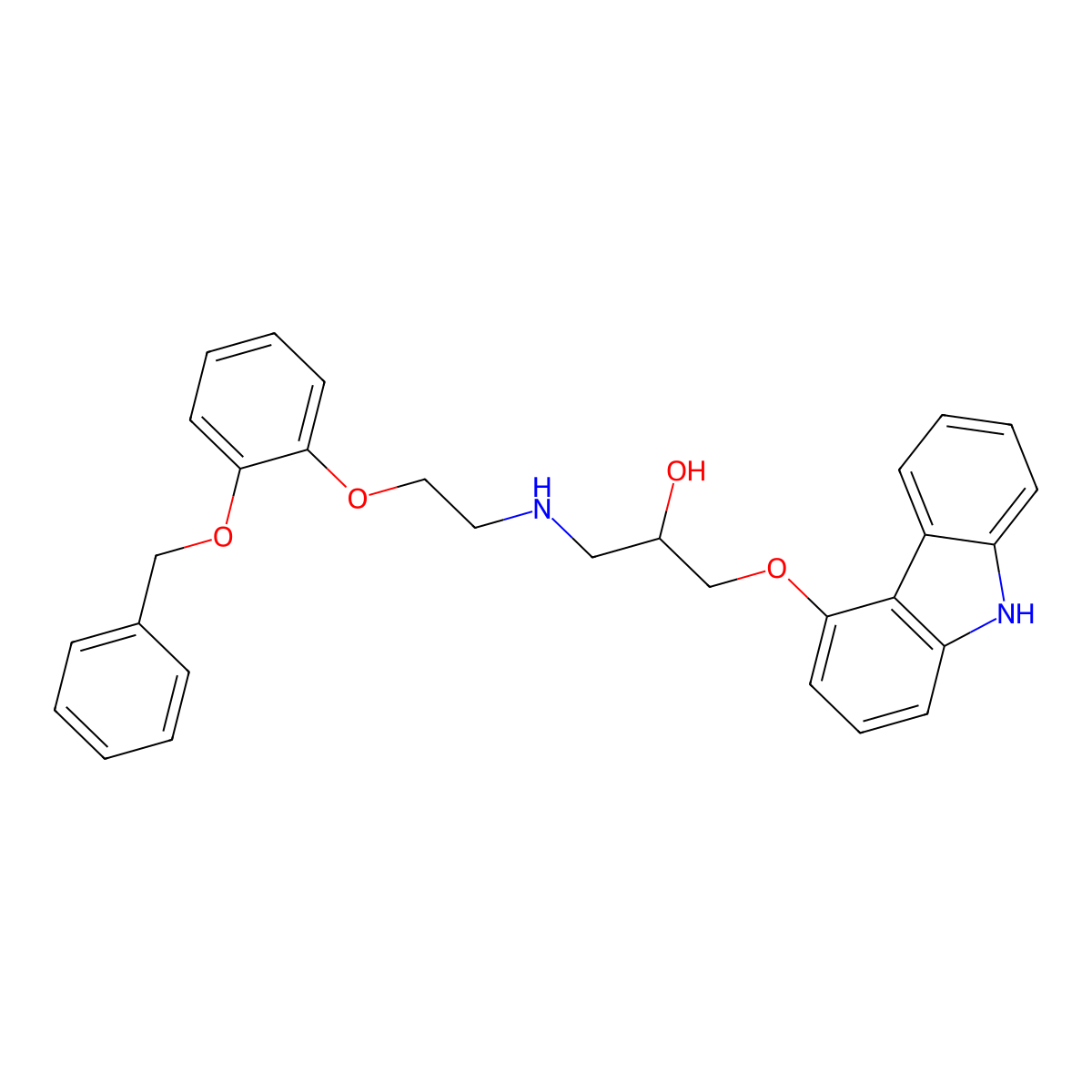 1-(9H-carbazol-4-yloxy)-3-[2-(2-phenylmethoxyphenoxy)ethylamino]propan-2-ol molecular structure, CAS 72955-92-1