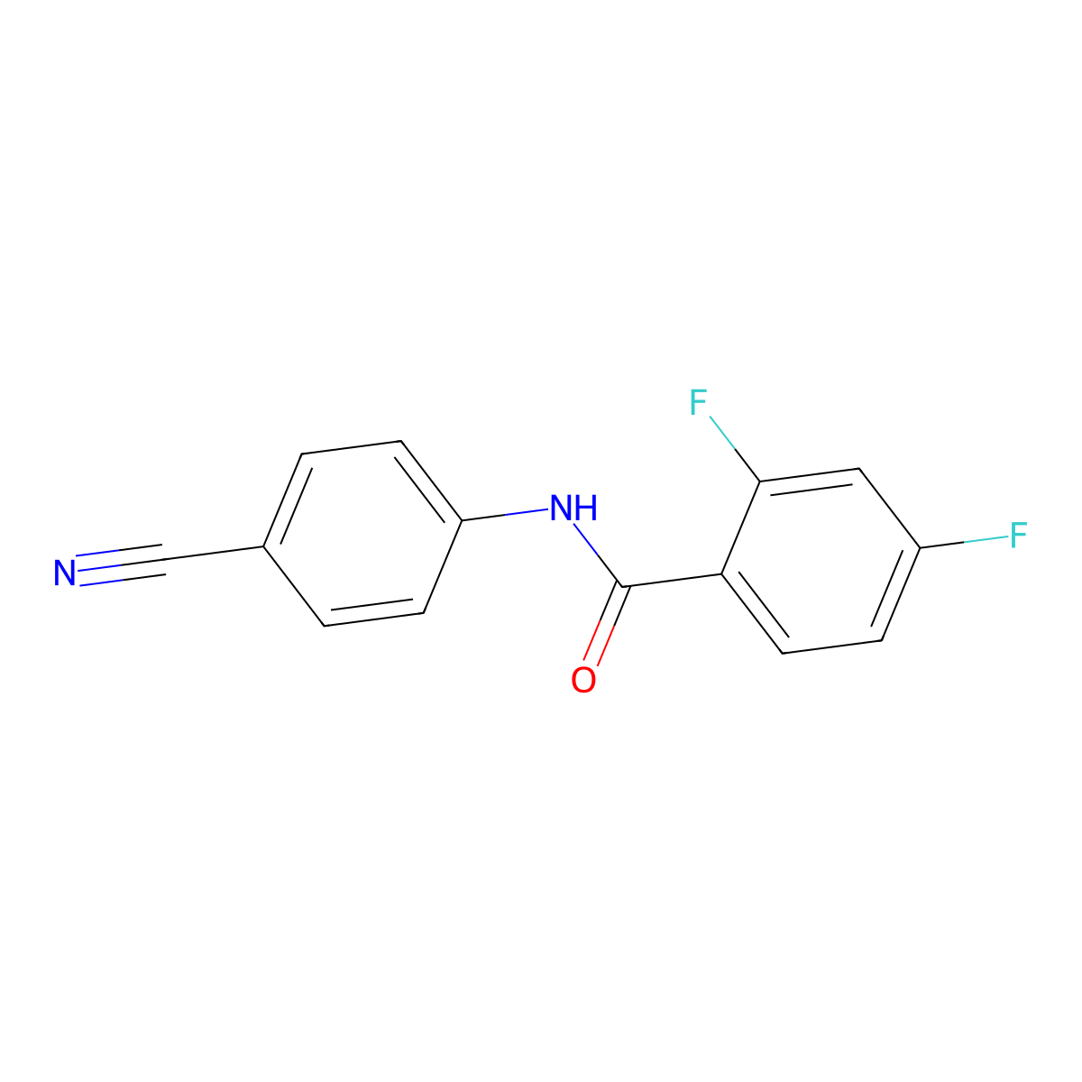 N-(4-cyanophenyl)-2,4-difluorobenzamide molecular structure, CAS 729559-69-7