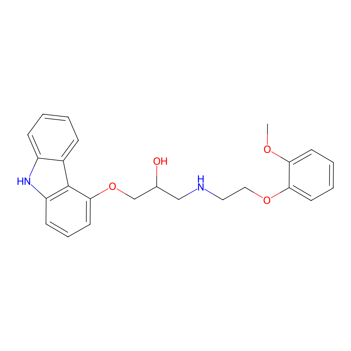 Carvedilol molecular structure, CAS 72956-09-3