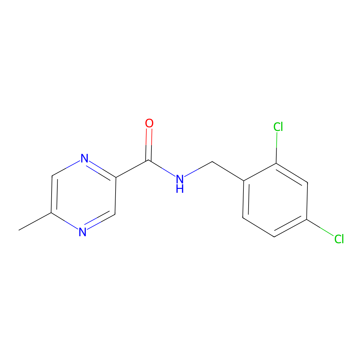 N-[(2,4-dichlorophenyl)methyl]-5-methylpyrazine-2-carboxamide molecular structure, CAS 729564-09-4