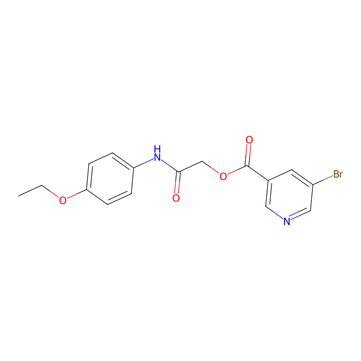 [(4-Ethoxyphenyl)carbamoyl]methyl 5-bromopyridine-3-carboxylate molecular structure, CAS 729564-97-0
