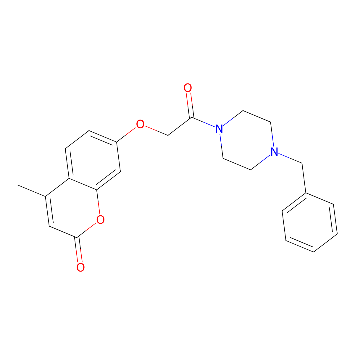 7-[2-(4-Benzylpiperazin-1-yl)-2-oxoethoxy]-4-methylchromen-2-one molecular structure, CAS 729565-52-0