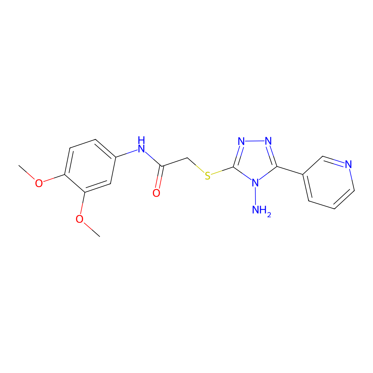 2-{[4-amino-5-(pyridin-3-yl)-4H-1,2,4-triazol-3-yl]sulfanyl}-N-(3,4-dimethoxyphenyl)acetamide molecular structure, CAS 729567-11-7