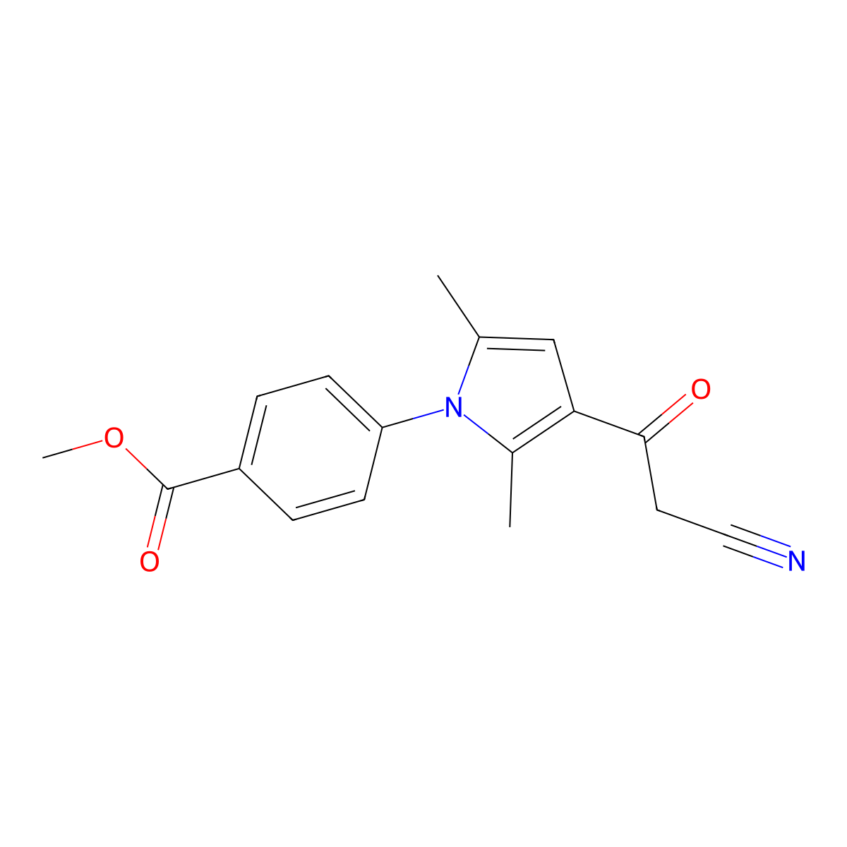 methyl 4-[3-(2-cyanoacetyl)-2,5-dimethyl-1H-pyrrol-1-yl]benzoate molecular structure, CAS 729578-83-0