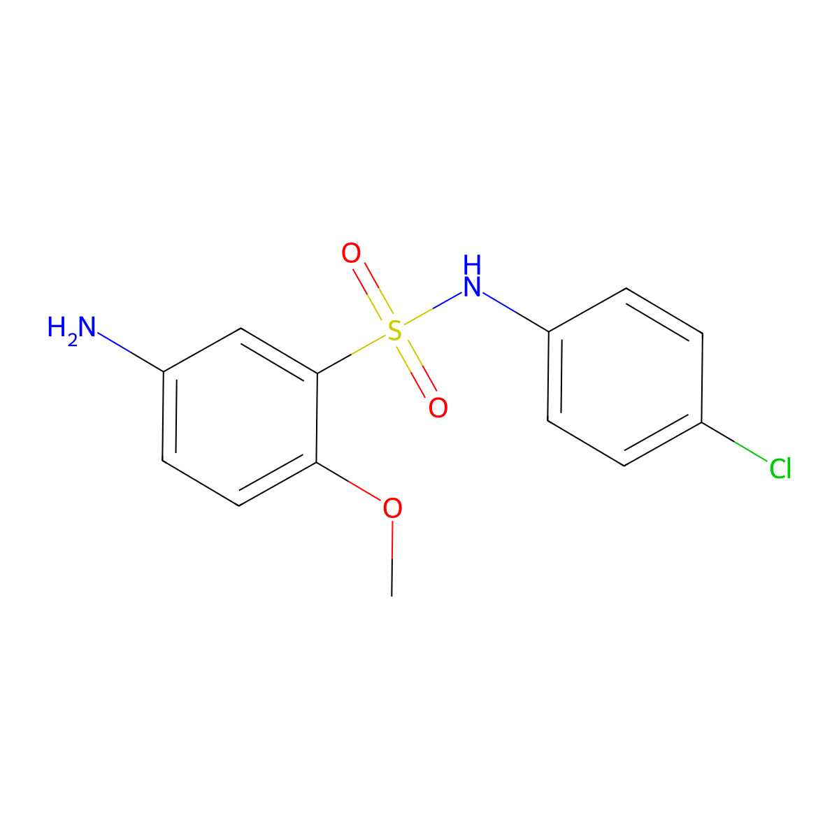 5-Amino-N-(4-chlorophenyl)-2-methoxybenzenesulfonamide molecular structure, CAS 729578-90-9
