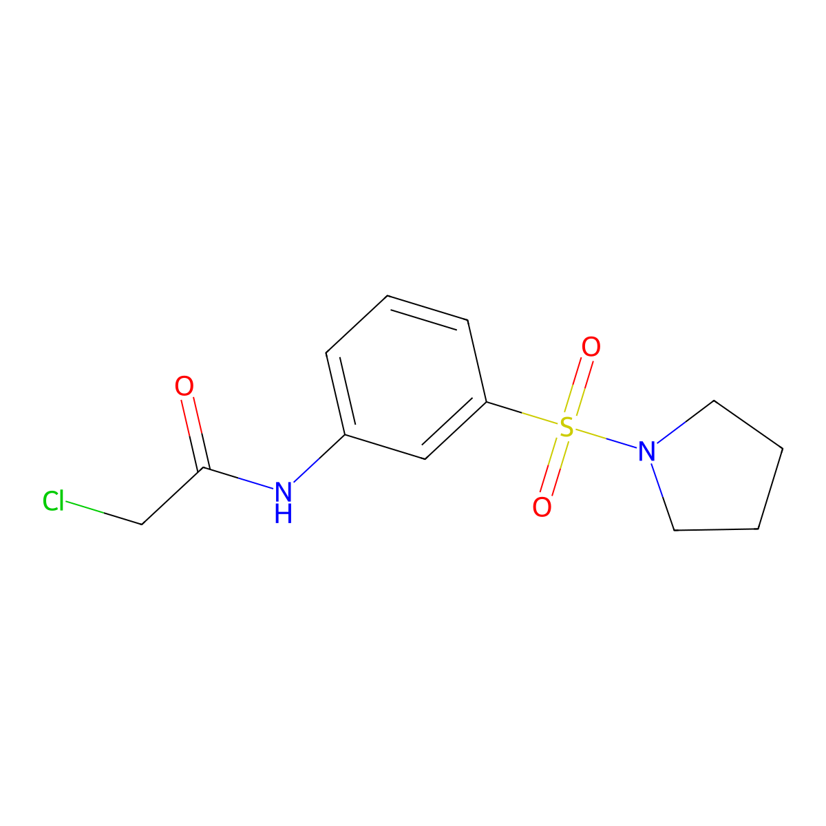 2-chloro-N-(3-(pyrrolidine-1-sulfonyl)phenyl)acetamide molecular structure, CAS 729578-92-1