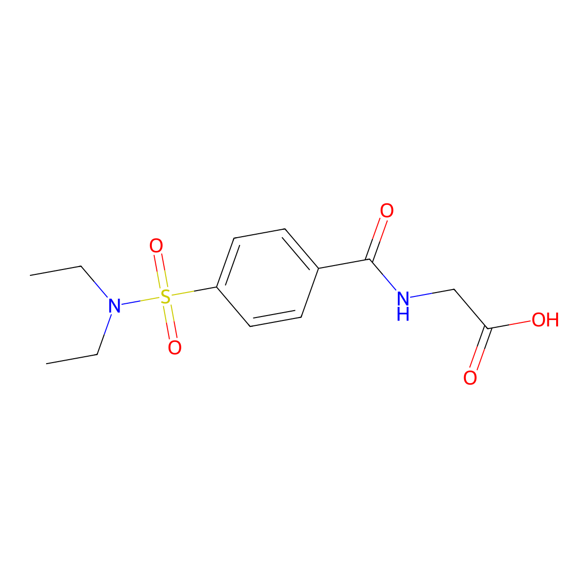 (4-Diethylsulfamoyl-benzoylamino)-acetic acid molecular structure, CAS 729578-96-5