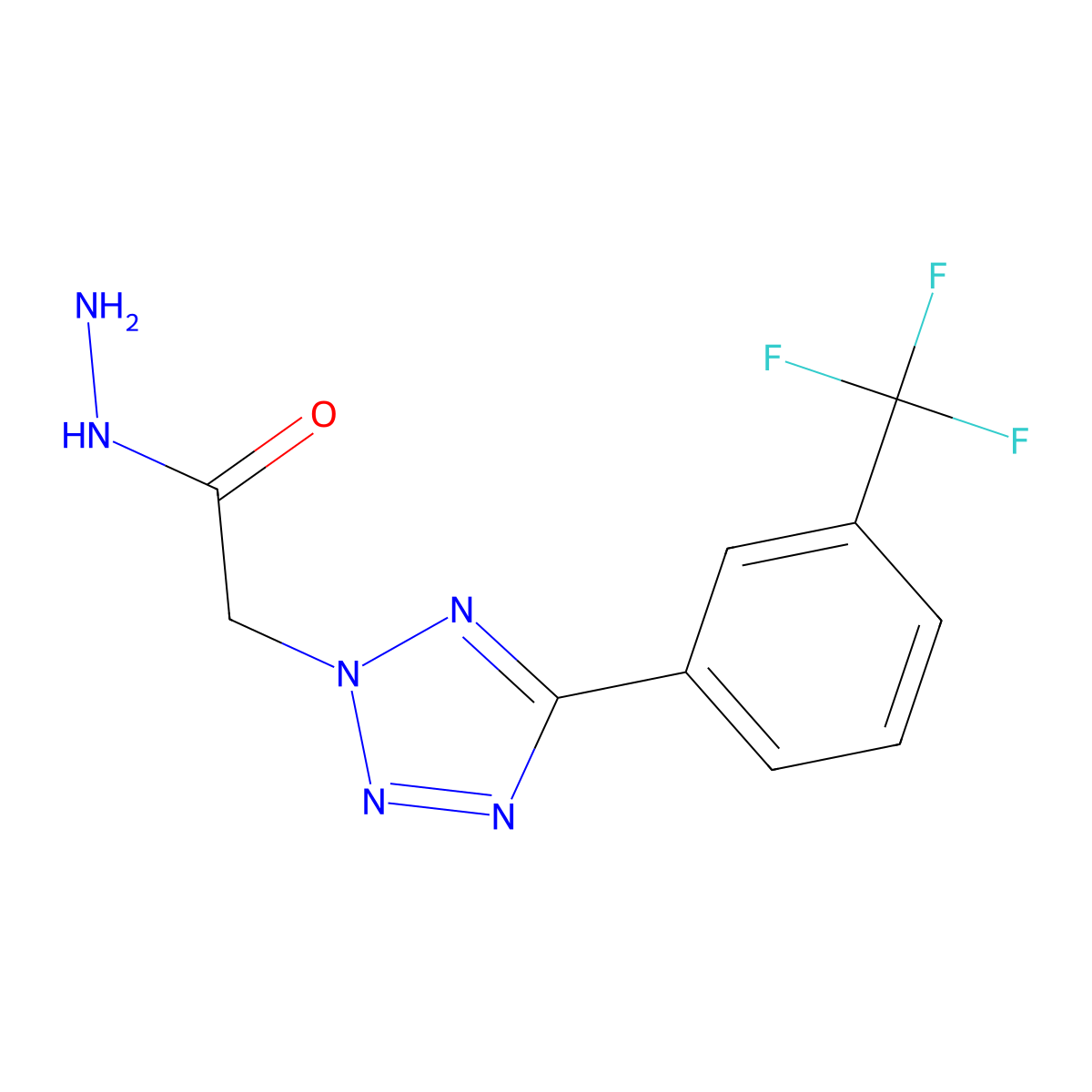 2-{5-[3-(trifluoromethyl)phenyl]-2H-1,2,3,4-tetrazol-2-yl}acetohydrazide molecular structure, CAS 729578-99-8