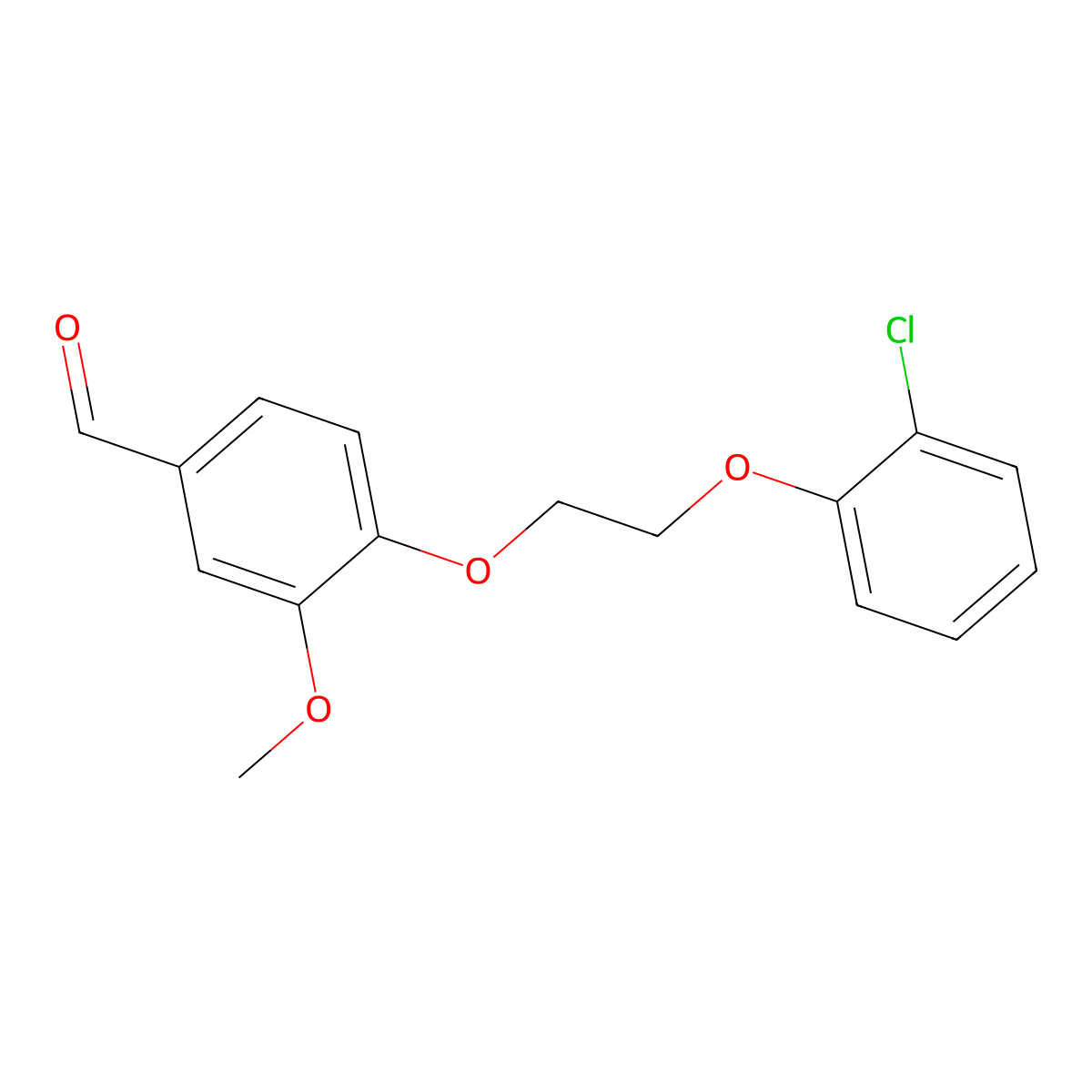 4-[2-(2-Chlorophenoxy)ethoxy]-3-methoxybenzaldehyde molecular structure, CAS 729582-29-0