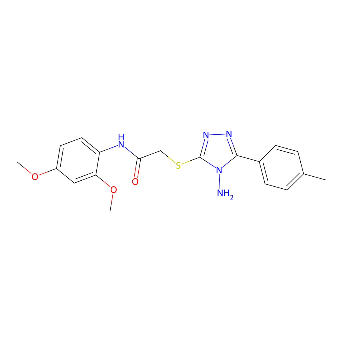 2-{[4-amino-5-(4-methylphenyl)-4H-1,2,4-triazol-3-yl]sulfanyl}-N-(2,4-dimethoxyphenyl)acetamide molecular structure, CAS 729583-85-1