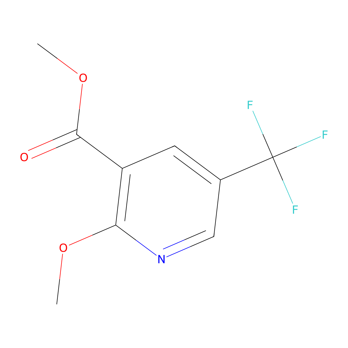 Methyl 2-methoxy-5-(trifluoromethyl)nicotinate molecular structure, CAS 729589-73-5
