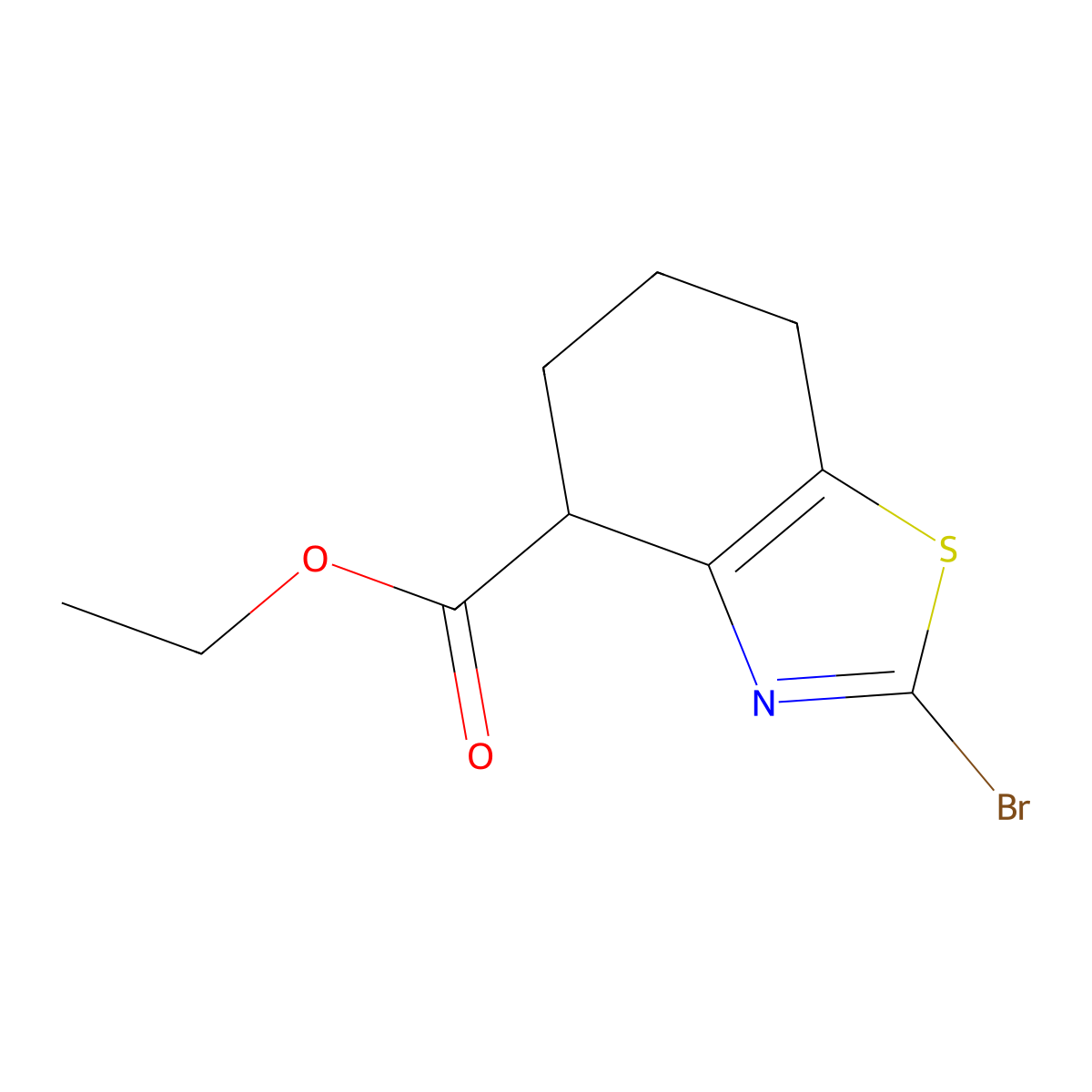 Ethyl 2-bromo-4,5,6,7-tetrahydro-1,3-benzothiazole-4-carboxylate molecular structure, CAS 729590-69-6