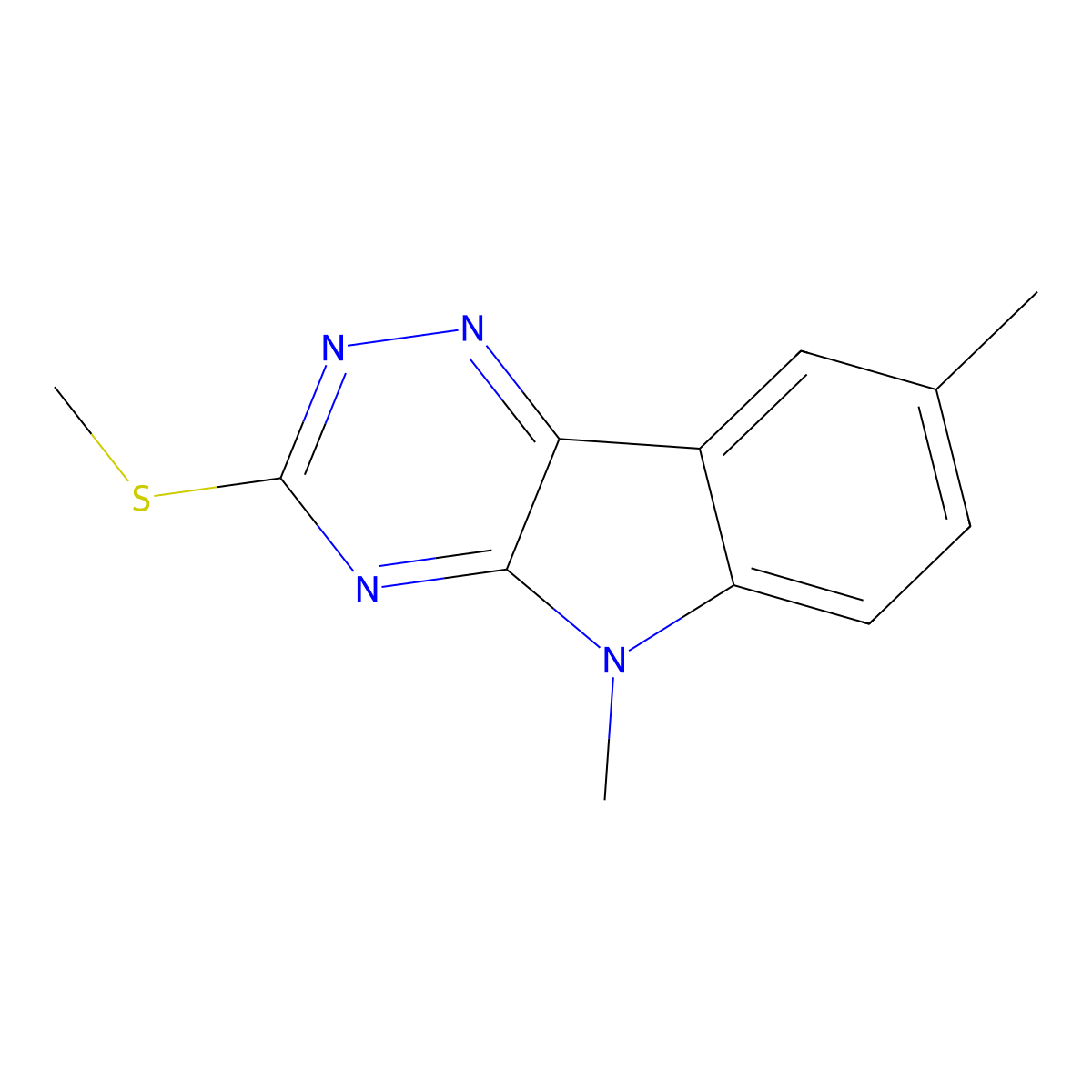 5,8-Dimethyl-3-methylsulfanyl-[1,2,4]triazino[5,6-b]indole molecular structure, CAS 729594-31-4