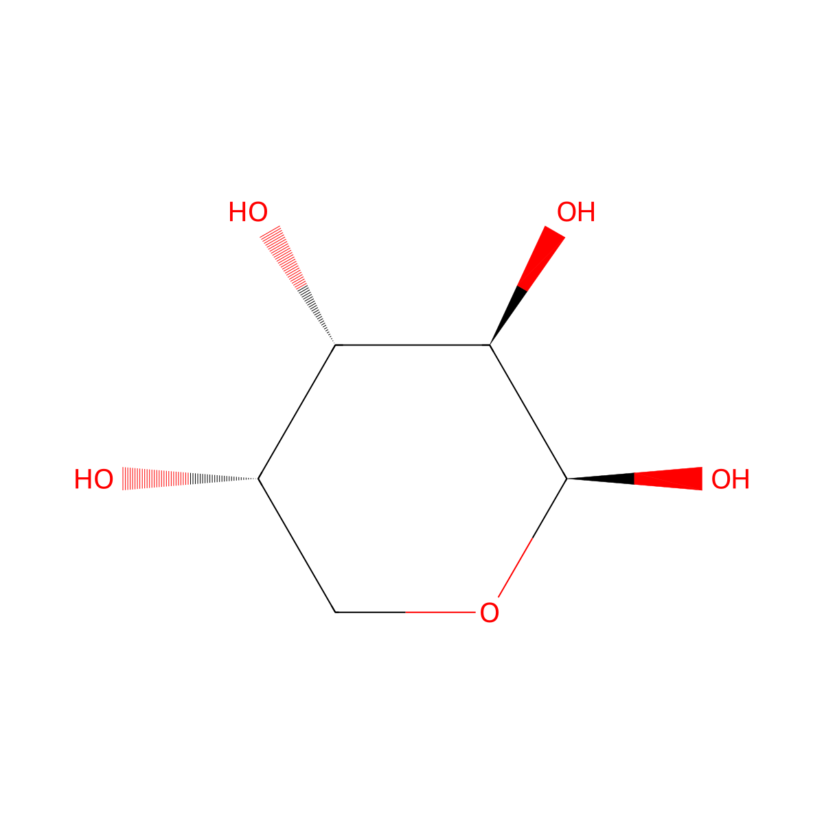 beta-L-arabinopyranose molecular structure, CAS 7296-56-2